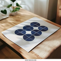 Navy Blue Circle Photographic Print, Geometric Art Print, Modern Wall Decor, Home Art Print, Abstract Circle Art - Tawshia