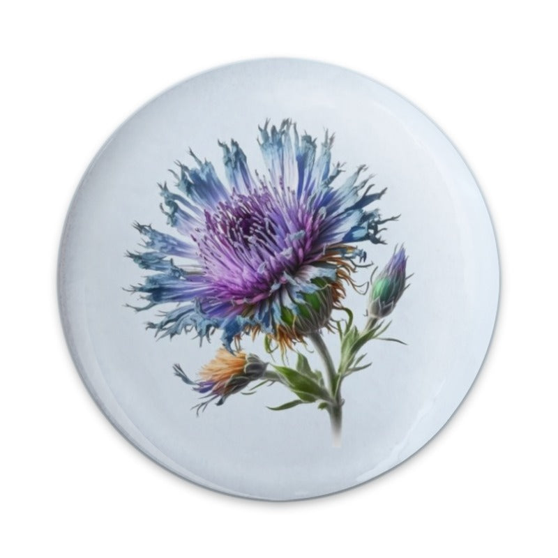 Purple Thistle Pinback Button, Floral Pin Badge, Watercolor Flower Button, Botanical Accessories, Unique Button Collection, Gifts for Plant - Tawshia