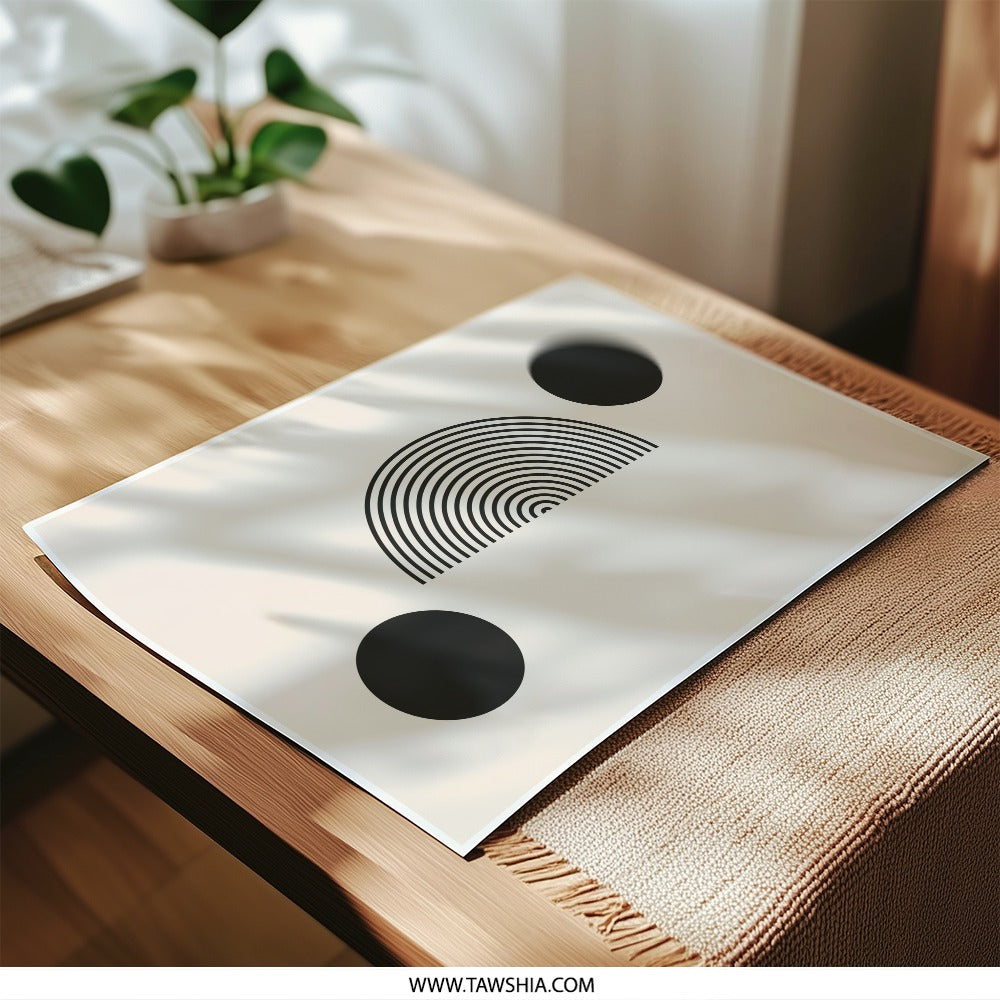 Minimalist Photographic Print, Geometric Art, Circle Design, Modern Wall Decor, Abstract Shapes Art, Home Decor Art - Tawshia
