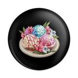 Ice Cream Scoop Pinback Button, Floral Dessert Badge, Summer Treat Accessory, Cute Foodie Gift, Colorful Sweet Button, Ice Cream Lover Pin - Tawshia