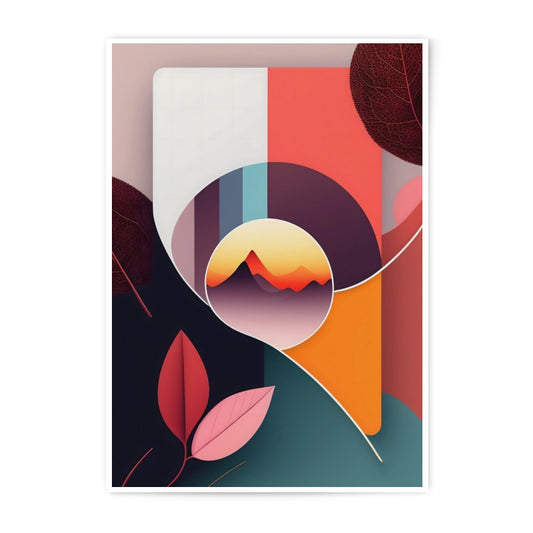 Abstract Mountain Photographic Print, Geometric Art Print, Modern Home Decor, Unique Wall Art, Colorful Shapes Artwork - Tawshia
