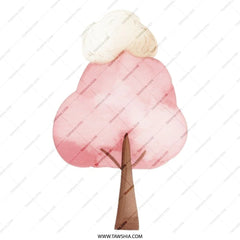 Pink Watercolor Tree Tote Bag, Aesthetic Reusable Shopping Bag, Cute Art Print Tote, Pastel Color Eco Bag, Stylish Grocery Bag - Tawshia