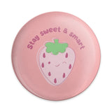 Stay Sweet And Smart Pinback Button, Cute Strawberry Badge, Positive Message Button, Aesthetic Accessories, Encouragement Gift - Tawshia