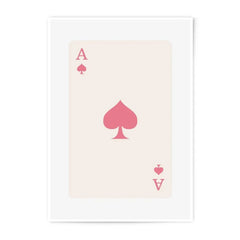 Ace of Spades Print, Pink Playing Card Art, Modern Wall Decor, Minimalist Poker Card, Photographic Print, Game Room Decor - Tawshia