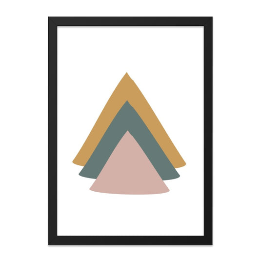 Triangle Stack Wall Art, Minimalist Print, Abstract Geometric Decor, Modern Home Art, Simple Shapes Poster, Contemporary Wall Hanging - Tawshia