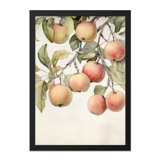 Apple Branch Wall Art, Watercolor Painting Print, Fruit Tree Decor, Orchard Art, Kitchen Wall Decor, Botanical Illustration - Tawshia