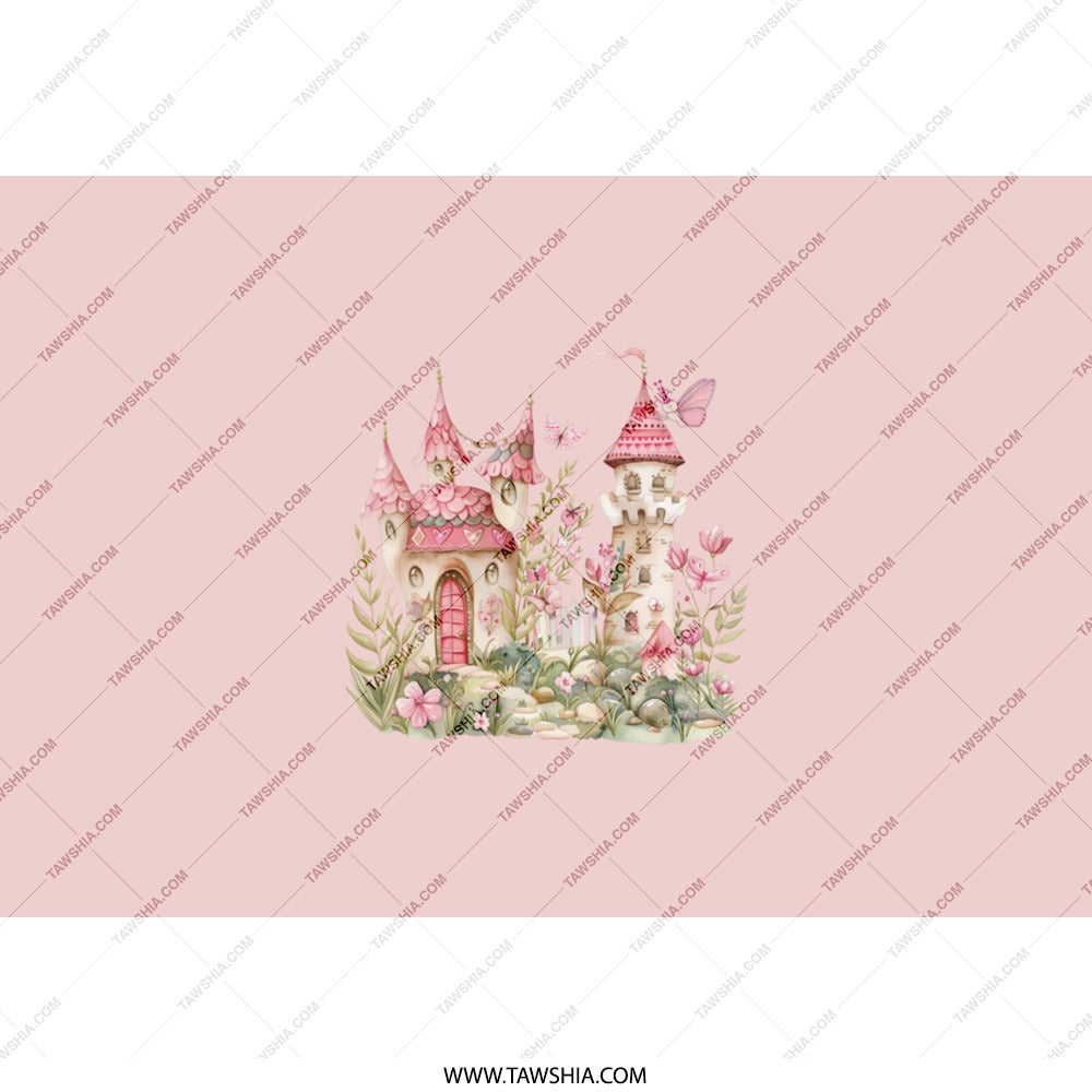 Pink Castle Tumbler, Butterfly Tumbler, Fantasy Tumbler, Girl Tumbler, Magical Tumbler, Princess Tumbler, Dreamy Tumbler - Tawshia