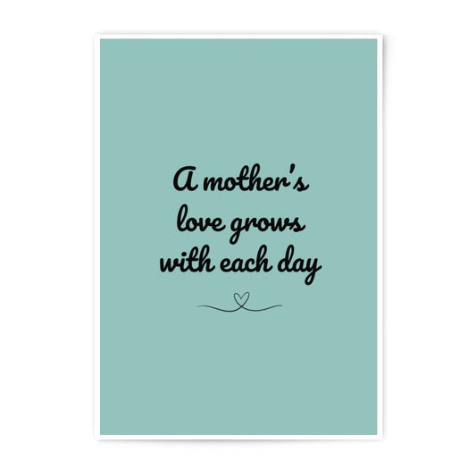 Mother's Love Quote Photographic Prints, Teal Wall Art, Family Decor, Minimalist Home Decor, Mother's Day Gift Idea - Tawshia