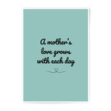 Mother's Love Quote Photographic Prints, Teal Wall Art, Family Decor, Minimalist Home Decor, Mother's Day Gift Idea - Tawshia