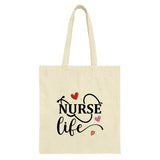 Nurse Life Tote Bag, Heart Stethoscope Design, Nurse Gift Idea, Nursing Student Bag, Medical Professional Tote, Cute Nurse Bag - Tawshia