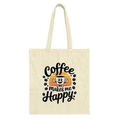 Coffee Makes Me Happy Tote Bag, Trendy Tote Bag, Coffee Lover Gift, Stylish Shopping Bag, Everyday Carry Bag, Unique Design Tote - Tawshia