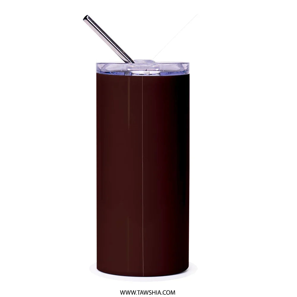 Sleek Dark Brown Tumbler with Straw for Beverages product