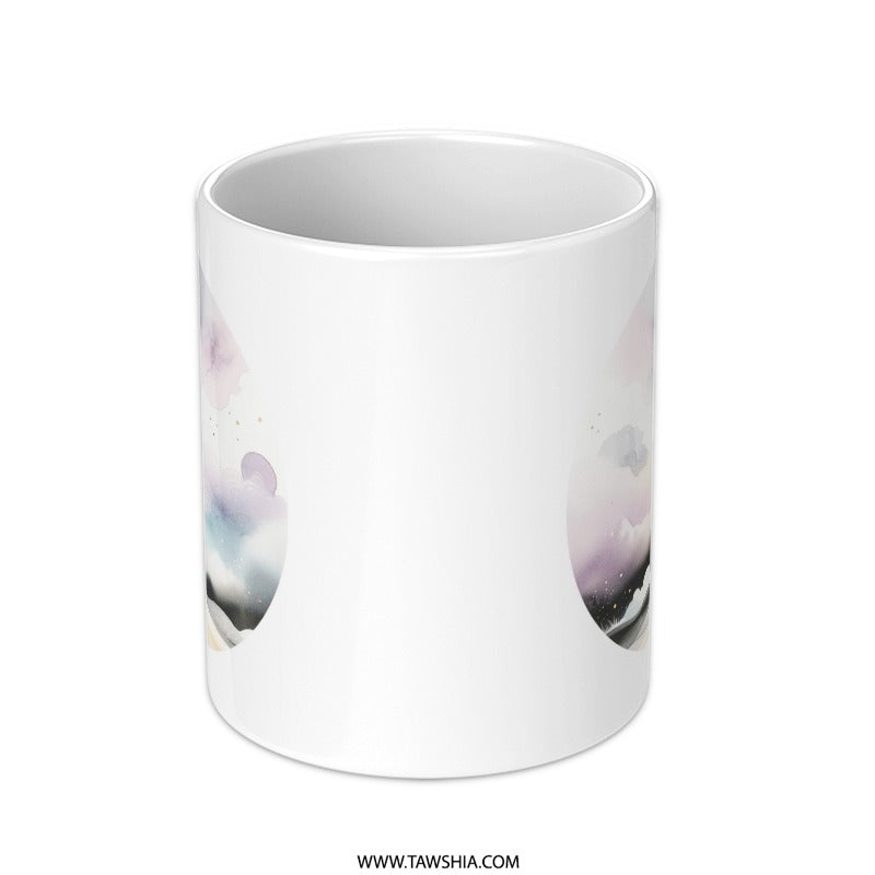 Watercolor Night Sky Mug, Cloudscape Coffee Mug, Celestial Art, Unique Mug Gift, Artistic Tea Cup, Dreamy Mug, Moon Mug, Stars Mug, Gift - Tawshia