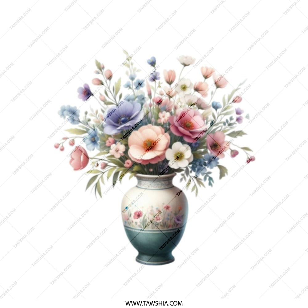 Floral Bouquet Tote Bag, Vase of Flowers Art Bag, Colorful Flower Design Tote, Gift for Her, Aesthetic Tote Bag, Watercolor Tote - Tawshia