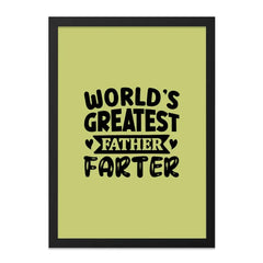 Funny Dad Framed Wall Art, Worlds Greatest Farter Print, Humorous Father's Day Gift, Novelty Gag Gift, Olive Green Home Decor - Tawshia