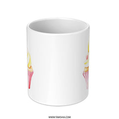Lemon Cupcake Mug, Watercolor Mug, Food Lover Gift, Cute Coffee Mug, Dessert Mug, Pastry Art Mug, Kitchen Decor Mug, Birthday Gift Idea - Tawshia
