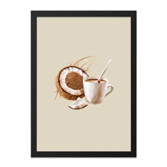 Coconut Coffee Wall Art, Tropical Drink Art, Kitchen Decor, Foodie Gift, Minimalist Art, Modern Wall Decor, Home Decor, Barista Gift - Tawshia
