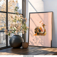 Snail Framed Wall Art, Quirky Animal Decor, Kids Room Art, Whimsical Print, Unique Home Decor, Nursery Art, Snail Lover Gift, Cute Snail Art - Tawshia