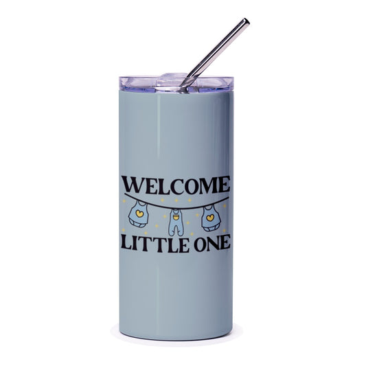 Welcome Little One Tumbler, New Baby Gift, Baby Shower Tumbler, Gender Neutral Gift, Baby Clothes Line, Baby Celebration Tumbler - Tawshia