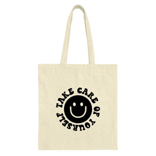 Take Care of Yourself Tote Bag, Smiley Face Bag, Positive Affirmation Bag, Aesthetic Bag, Trendy Tote Bag, Gift Idea - Tawshia