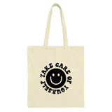 Take Care of Yourself Tote Bag, Smiley Face Bag, Positive Affirmation Bag, Aesthetic Bag, Trendy Tote Bag, Gift Idea - Tawshia