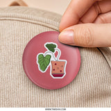 Cute House Plant Pinback, Potted Plant Pin, Botanical Pinback, Plant Lover Gift, Trending Etsy Pin, Unique Plant Accessories, Indie - Tawshia