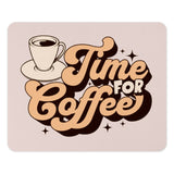 Time for Coffee Mouse Pad, Retro Style Mousepad, Coffee Lover Gift, Desk Decor, Trendy Work Space Accessory, Home Office Mouse Pad - Tawshia