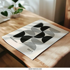 Bauhaus Photographic Print, Geometric Art Print, 1923 Wall Decor, Minimalist Home Art, Modern Abstract Art, Beige Black Poster - Tawshia