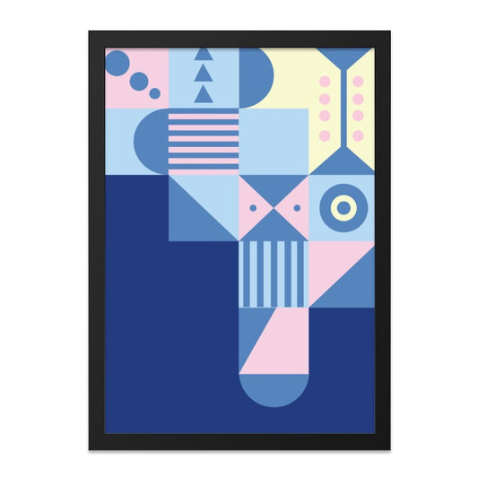 Geometric Dog Wall Art, Abstract Puppy Print, Modern Art Home Decor, Pastel Colors, Unique Dog Lover Gift, Quirky Home Art, Dog Portrait - Tawshia