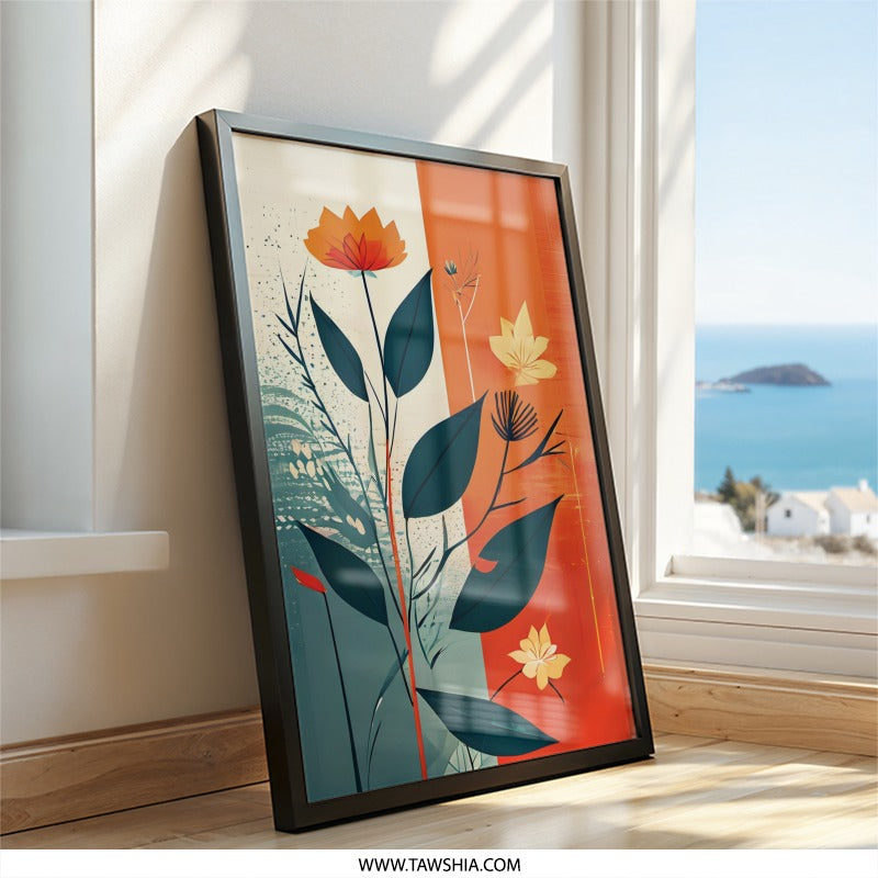 Floral Wall Art Print, Abstract Flower Painting, Botanical Artwork, Modern Home Decor, Contemporary Art, Nature Inspired Design, Floral - Tawshia