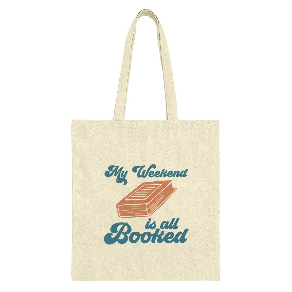 Book Lover Tote Bag, My Weekend Is All Booked, Reading Tote Bag, Bookworm Gift, Librarian Bag, Book Club Tote, Bookish Gift for Readers - Tawshia