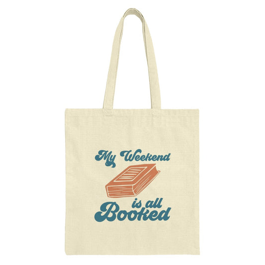 Book Lover Tote Bag, My Weekend Is All Booked, Reading Tote Bag, Bookworm Gift, Librarian Bag, Book Club Tote, Bookish Gift for Readers - Tawshia
