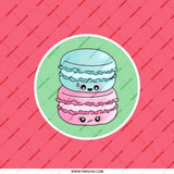 Kawaii Macaron Pocket Mirror, Cute Foodie Gift, Pink and Blue Sweets Compact, Makeup Mirror, Aesthetic Mirror, Travel Size Mirror - Tawshia