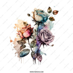 Watercolor Roses Mug, Floral Coffee Cup, Botanical Art Mug, Colorful Flower Gift Mug, Elegant Drinkware, Artistic Tea Mug, Gift for Her - Tawshia