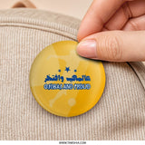 Global and Proud Pinback Button, Soccer Fan Badge, Arabic Text Pin, Sport Lover Pin, Trendy Pin Button - Tawshia