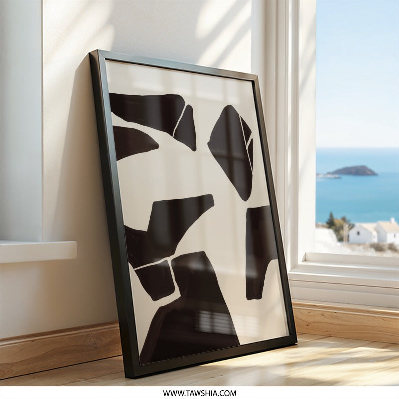 Abstract Shapes Wall Art, Modern Art Print, Geometric Wall Decor, Contemporary Home Decor, Neutral Wall Art, Minimalist Wall Art - Tawshia