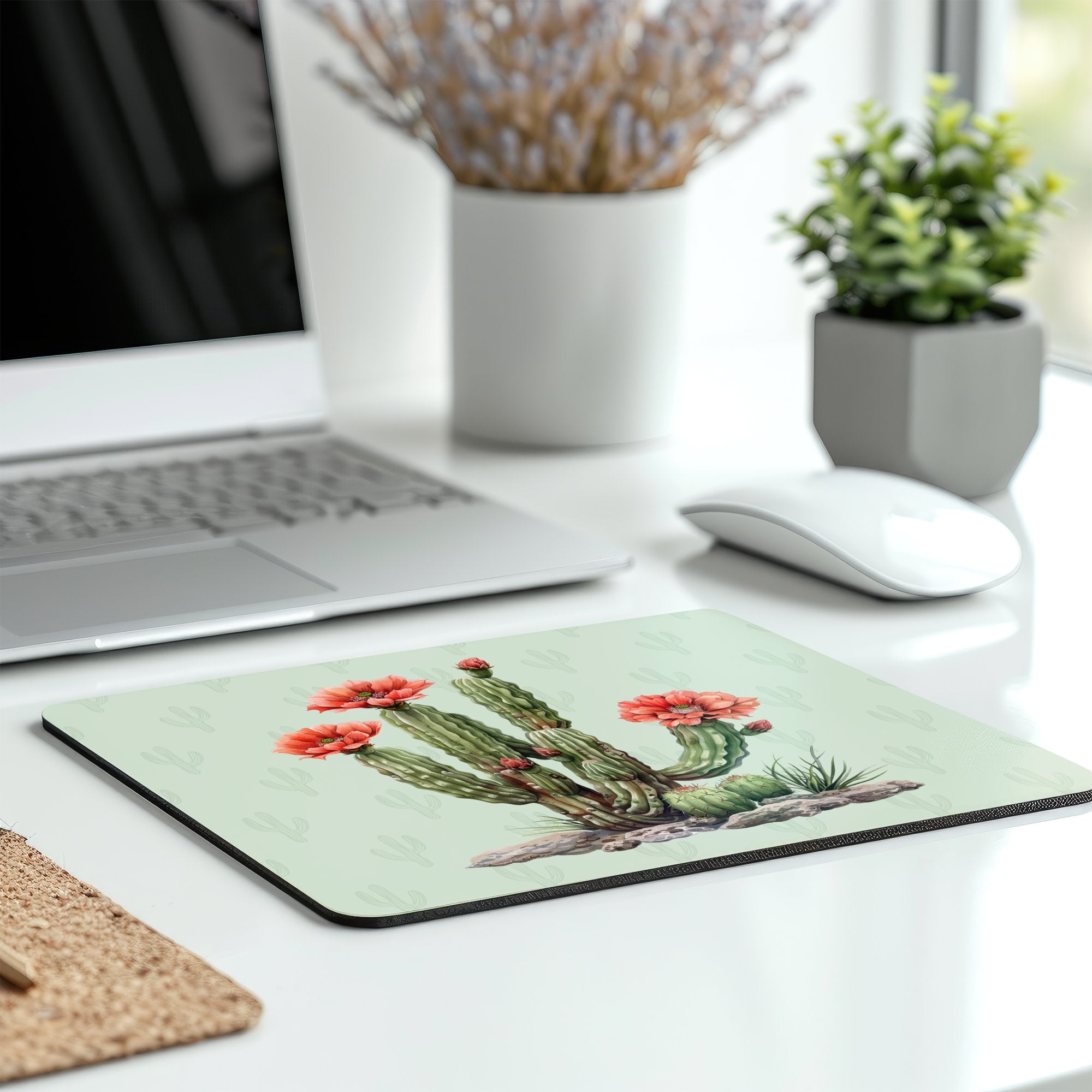 Blooming Cactus Design Desk Mouse Pad product