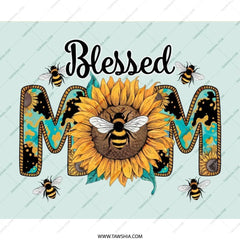 Blessed Mom Mouse Pad, Sunflower Mouse Pad, Honey Bee Mouse Pad, Mothers Day Gift, Gift For Mom, Decorative Mouse Pad - Tawshia