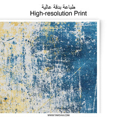 Abstract Photographic Print, Blue and Gold Wall Art, Modern Texture Print, Contemporary Art Decor, Unique Home Decor - Tawshia