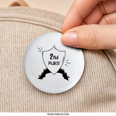 2nd Place Pinback Button, Achievement Award, Competition Prize, Second Place Winner Button, Recognition Gift, Achievement Button - Tawshia