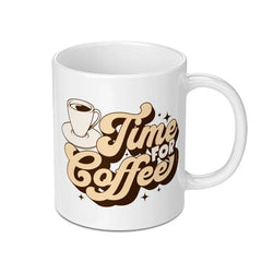 Time For Coffee Mug, Retro Coffee Mug, Coffee Lover Gift, Trendy Coffee Mug, Cute Mug, Hot Chocolate Mug, Coffee Cup - Tawshia