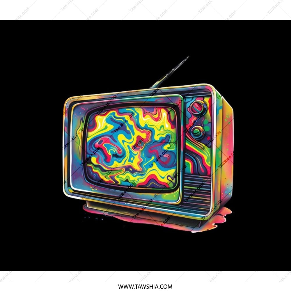 Psychedelic TV Backpack, Retro Television Art, Trippy Design, Colorful Backpack, Unique Art Backpack, Trendy Backpack - Tawshia