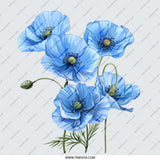 Blue Poppy Pinback, Floral Pinback Button, Flower Pin, Botanical Pin, Poppy Lover Gift, Elegant Lapel Pin, Unique Accessory, Nature Inspired - Tawshia