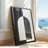 Modern Arch Wall Art, Geometric Print, Black and White Poster, Minimalist Art, Home Decor, Abstract Artwork, Gallery Wall - Tawshia