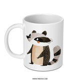 Cute Raccoon Mug, Animal Lover Gift, Cartoon Raccoon Coffee Mug, Unique Coffee Mugs, Coffee Mug Gifts, Tea Cup, Funny Mug, Gift Idea - Tawshia