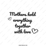 Mothers Hold Everything Together Pillow, Sentimental Mom Gift, Heart Graphic Pillow, Decorative Throw Pillow, Home Decor Accent - Tawshia
