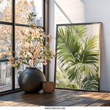 Tropical Palm Leaves Wall Art, Botanical Print, Greenery Art, Nature Wall Decor, Modern Home Decor, Framed Art Print, Tropical Art - Tawshia
