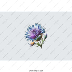 Thistle Flower Tumbler, Floral Tumbler Cup, Purple Flower Design, Botanical Gift, Unique Thistle Art, Gift for Her, Flower Lovers Gift - Tawshia