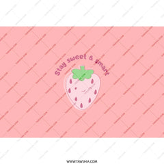 Strawberry Tumbler, Cute Pink Tumbler, Stay Sweet and Smart, Kawaii Tumbler, Summer Drinkware, Gift for Her, Pink Drinkware, Kawaii Straw - Tawshia
