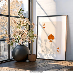 Ace of Spades Wall Art, Playing Card Art Print, Minimalist Card Poster, Modern Casino Decor, Poker Room Artwork, Gambling Theme Wall Decor - Tawshia